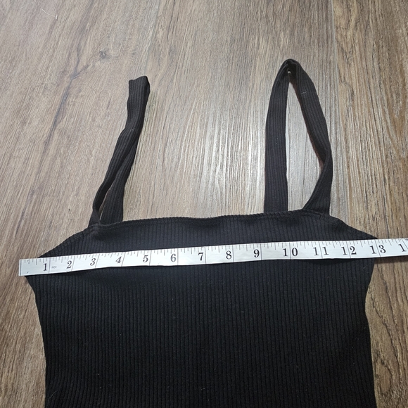 Reformation Jeans Black Ribbed Knit Jumpsuit | Size M | Made in USA Minimalist - Picture 7 of 11